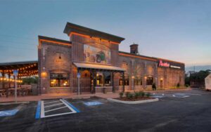 exterior twilight front of restaurant at portillos brandon