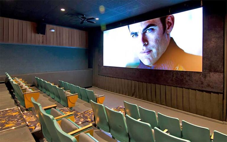 movie theater with rows and hero shot at marco movies marco island