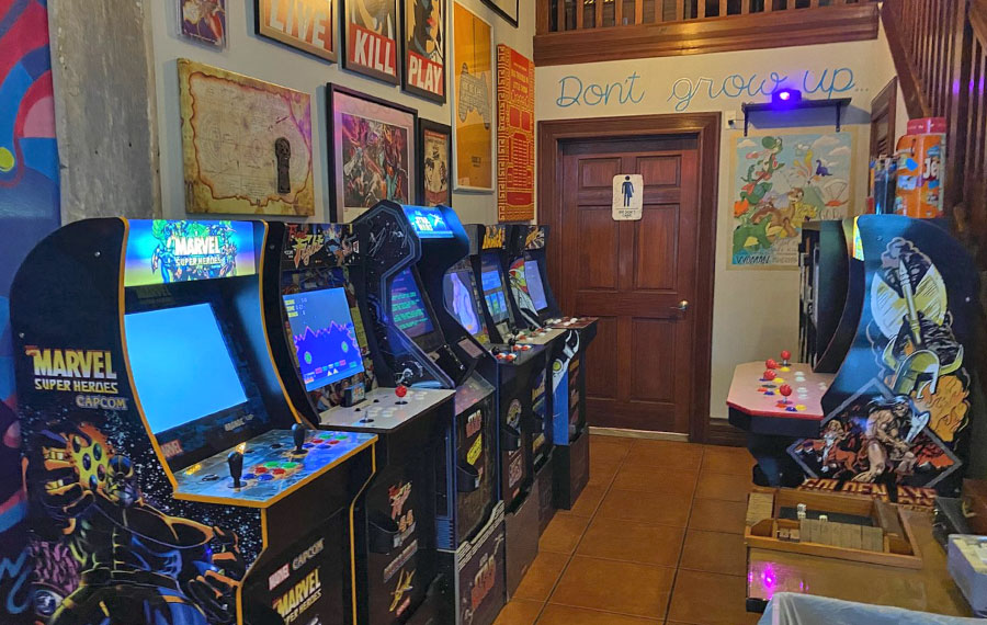 video games in arcade area at the retro room key west