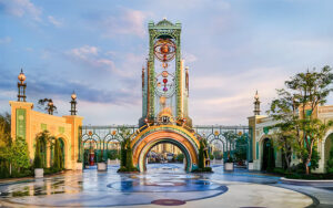exterior gate entrance to theme park universal epic universe orlando