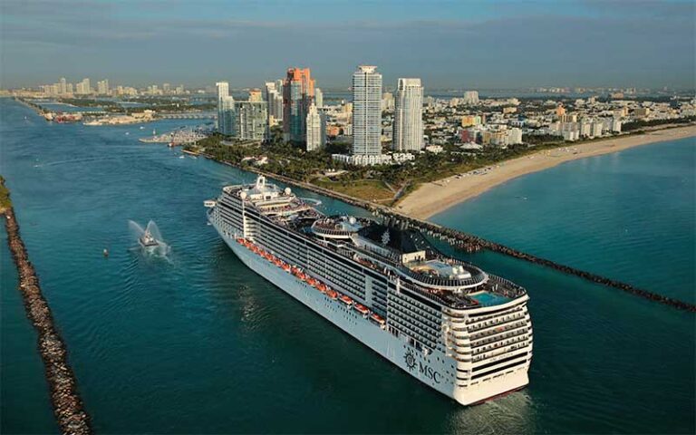 cruise ship entering port msc cruises port miami