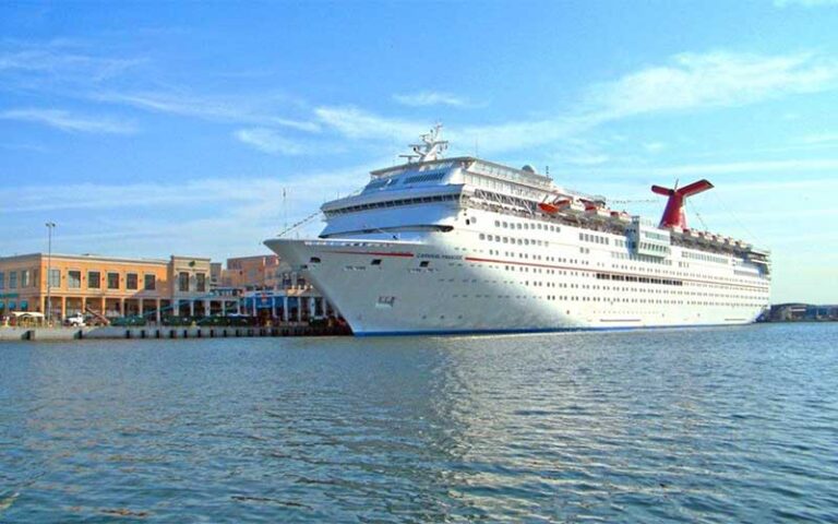 docked cruise ship paradise carnival cruise line port tampa bay