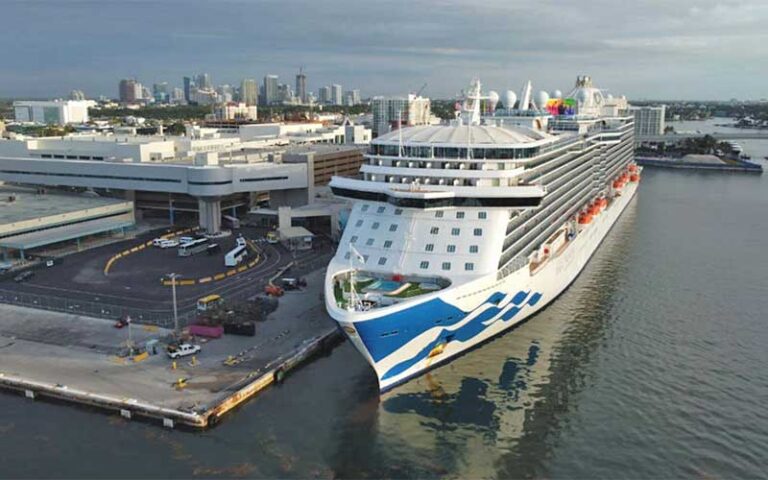 docked ship at terminal princess cruises port everglades fort lauderdale