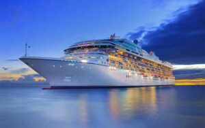 lighted ship marina at sea night oceania cruises port miami