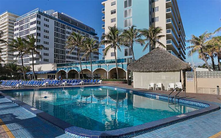 pool area with high rise buildings at ocean sky hotel resort fort lauderdale
