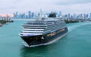 ship leaving port with skyline explora cruises port miami