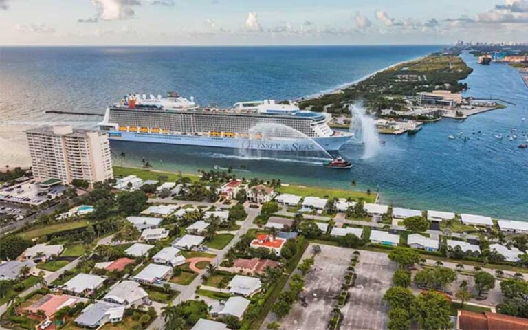 ship odyssey entering port royal caribbean port everglades fort lauderdale