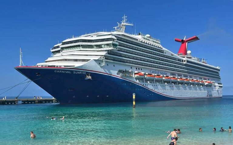 sunrise ship docked in caribbean at carnival cruise line port canaveral space coast