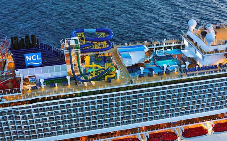water slides and pool deck norwegian cruise line port miami