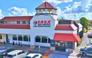 exterior aerial of restaurant at osaka bay buffet kissimmee