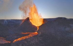 spewing volcano with landscape and sky expedition odyssey fire and ice seaworld orlando